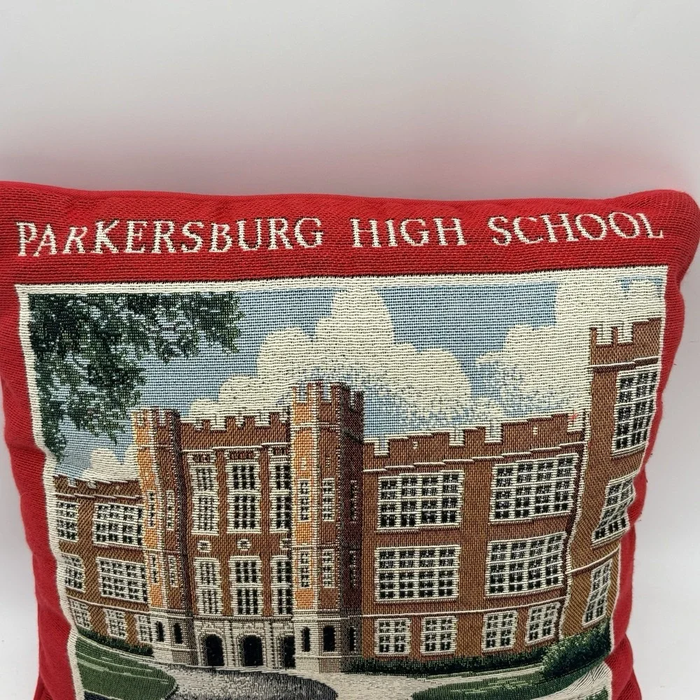 Vintage Parkersburg High School Woven Tapestry Throw Pillow School of Champions